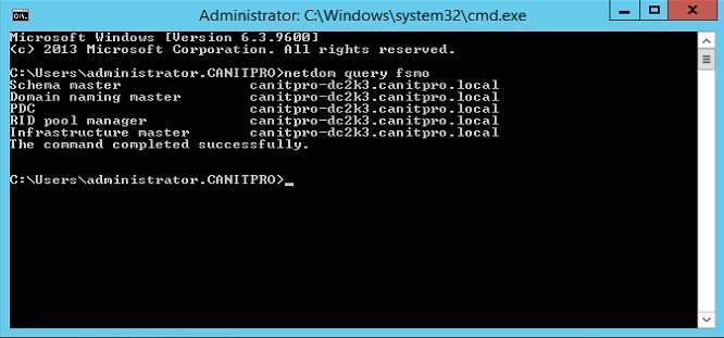STEP-BY-STEP GUIDE TO MIGRATE FSMO ROLES FROM WINDOWS 2003 SERVER TO WINDOWS 2012 R2 SERVER