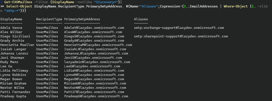 Export Emailaddresses office 365 powershell