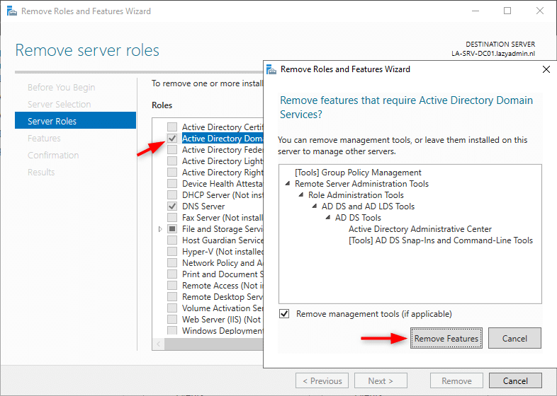 demote domain controller