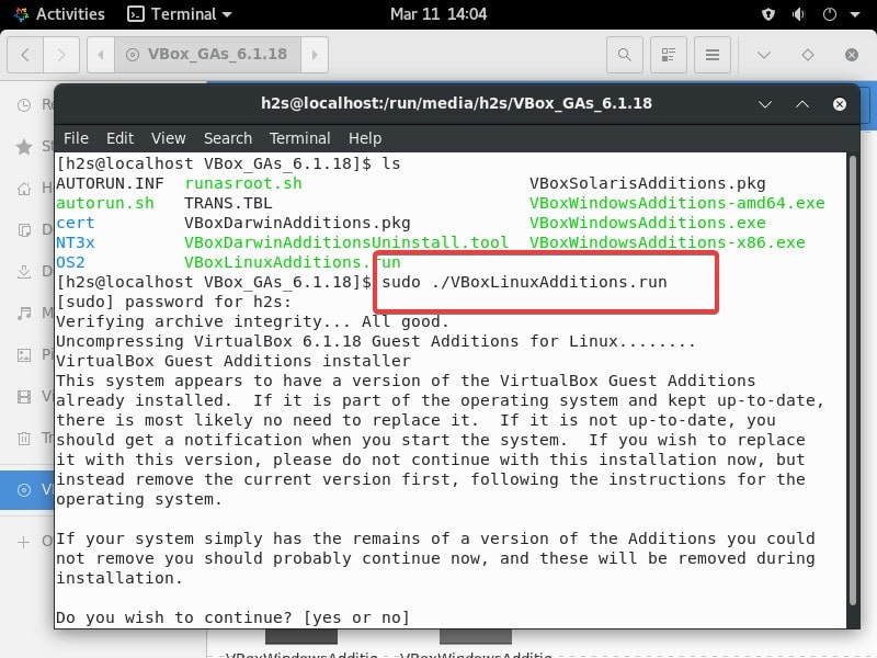Install VirtualBox Guest Additions Graphically on AlmaLinux min